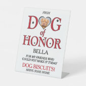 Hond van Eer Trouwkoekjesbar met Pet Photo Reclamebord Met Voetstuk (Voorkant)
