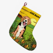 Hond van het ras Beagle Grote Kerstsok (Voorkant (Hangend))