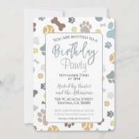 Hond Verjaardag Pawty Blue Party