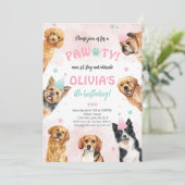 Hond Verjaardag Pawty Kaart (Staand voorkant)