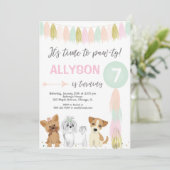 Hond verjaardagsfeestje, Mooie puppy hond meisje Kaart (Staand voorkant)