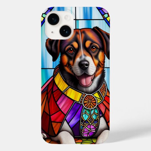 Hond versierd met kleurrijke halsband Case-Mate iPhone case (Achterkant)