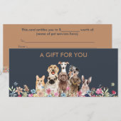 Hond verzorging boetiek huisdier sitter Gift Certi (Voorkant / Achterkant)