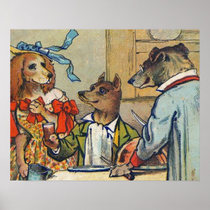 Hond Victoriaanse Diner Jurk Hondje Poster