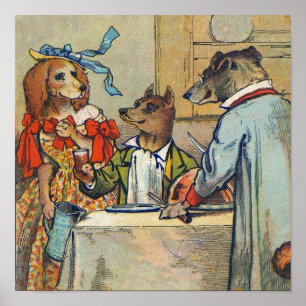 Hond Victoriaanse Dinner Jurk Hondje Poster