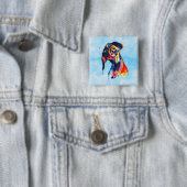 Hond Vierkante Button 5,1 Cm (In situ)