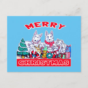 Hond Vrolijk Kerstmis Witte Herder Vakantie GSD Pl Briefkaart