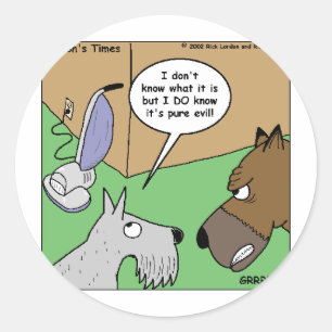 Hond VS. Stofzuiger Grappige Cadeaus & Verzamelaar Ronde Sticker