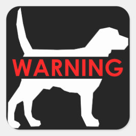 HOND WAARSCHUWING VIERKANTE STICKER