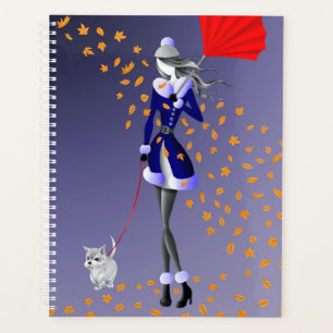 Hond Walker Herfst Blauw Blauw Blauw Planner