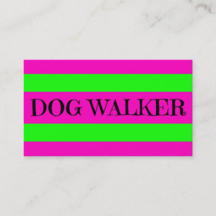Hond Walker Neon Groen en Hot Pink Visitekaartje