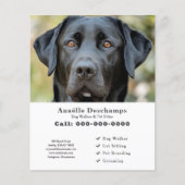 Hond Walker Pet Sitter Custom Foto White Flyer (Voorkant)