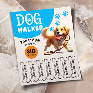 Hond Walker Pet Sitting Happy Dog Walking Service Flyer
