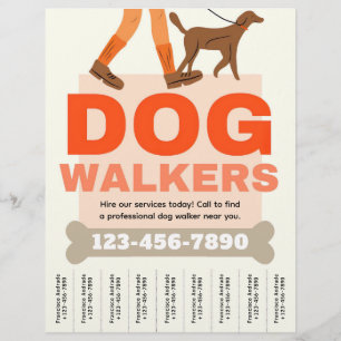 Hond Walker Service Flyer met Tear Off Strips