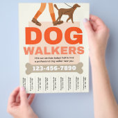 Hond Walker Service Flyer met Tear Off Strips (Hand)