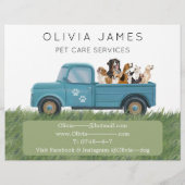 Hond walker van huisdier zorg service promotionele flyer (Achterkant)