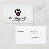 Hond Walking Paw met Hart Visitekaartje (Voorkant / Achterkant)