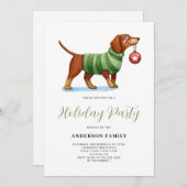 Hond Waterverf Kerstfeest Kaart (Voorkant / Achterkant)