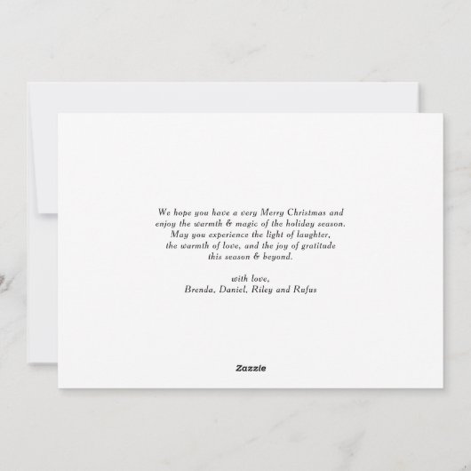 Hond Weg Jaar Familie Foto Kerstmis Feestdagenkaart (Achterkant)