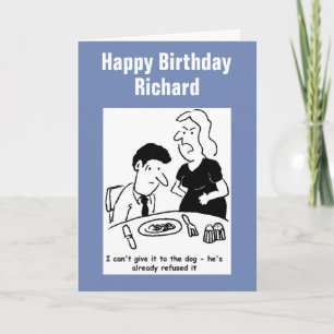 Hond weigerde al het koken van zijn vrouw. kaart