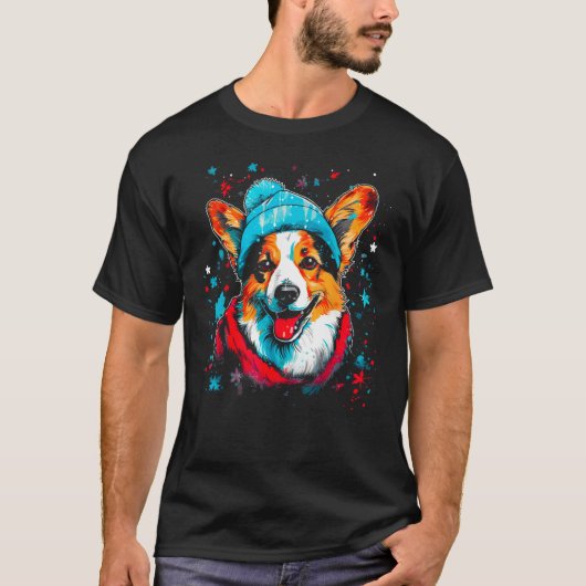 Hond Welsh Corgi Christmas T-shirt (Voorkant)