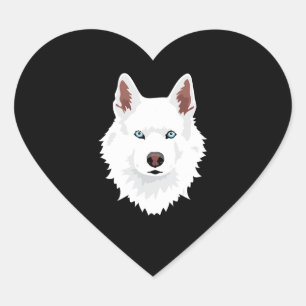 Hond   Witte siberiaanse Husky Canine White Snow D Hart Sticker