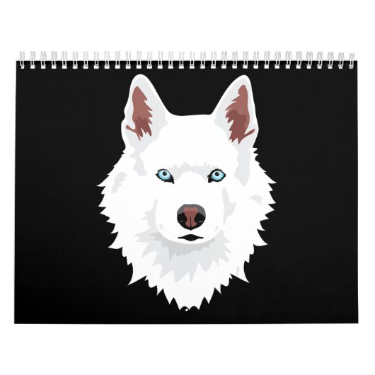 Hond | Witte siberiaanse Husky Canine White Snow D Kalender (Hoes)