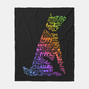 Hond Word Cloud (hond regenboog) Fleece Deken