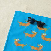 Hond worst patroon strand handdoek (In situ)