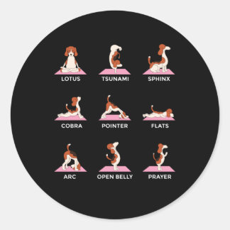 Hond Yoga Poses Grappig Gift Ronde Sticker
