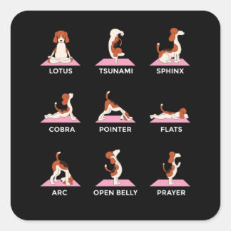 Hond Yoga Poses Grappig Gift Vierkante Sticker