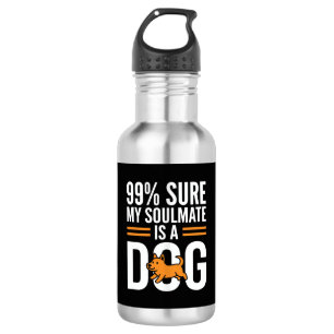 Hond Zielsverwant Grappige Huisdierliefhebber Typo Waterfles