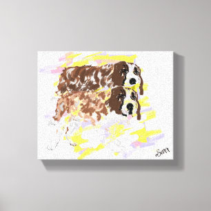 Hond zit in de wind canvas afdruk