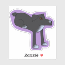 Hond zit raar Sticker