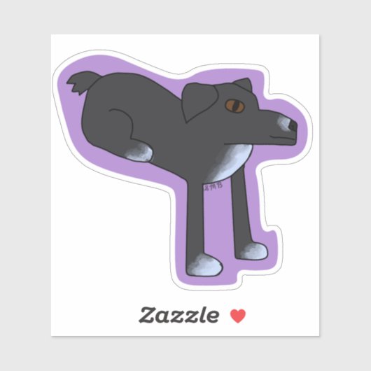 Hond zit raar Sticker (Vel)