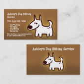  hond zitten, kammen, lopen visitekaartje (Voorkant / Achterkant)