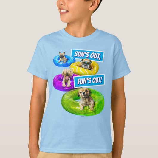 Hond Zwembad Feestje T-shirt (Voorkant)