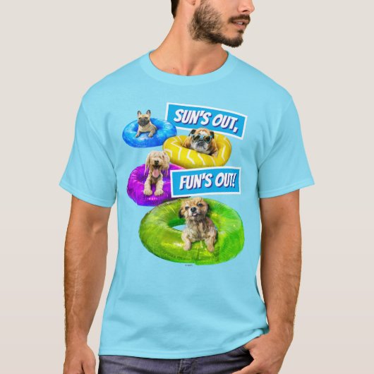 Hond Zwembad Feestje T-shirt (Voorkant)
