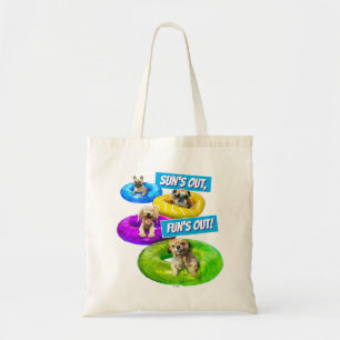 Hond Zwembad Feestje Tote Bag