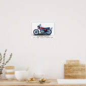 Honda CB350 Four 1973 Motorcycle - A3 Print (Keuken)