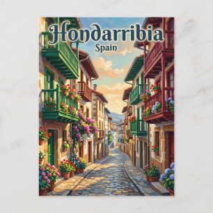Hondarribia Oude Stad Spanje Briefkaart