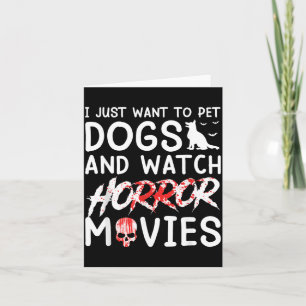 Honden Aaien En Griezelfilms Kijken Met Halloween Kaart