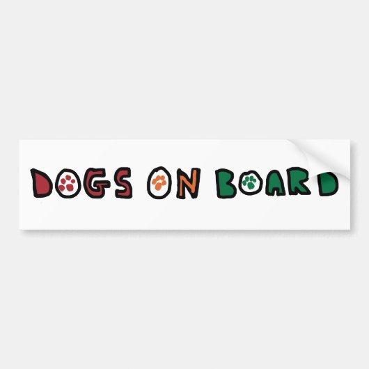 Honden aan boord bumpersticker (Voorkant)