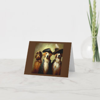 Honden als drie musketiers kaart