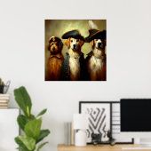 Honden als drie musketiers poster (Thuiskantoor)