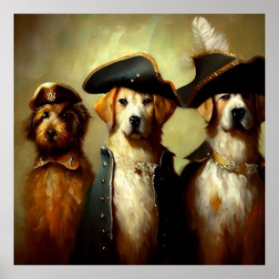 Honden als drie musketiers poster