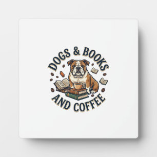 Honden Boeken Koffie Bulldog Stapel Kop_1 Fotoplaat