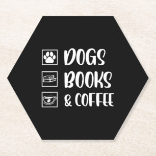 Honden boeken koffie grappige hond kartonnen onderzetters