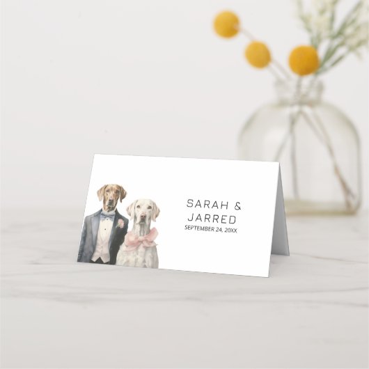 Honden bruid & bruidegom bruiloft (Achterkant)