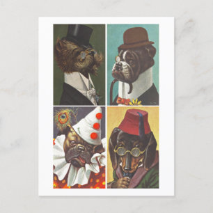  honden die Briefkaart dragen